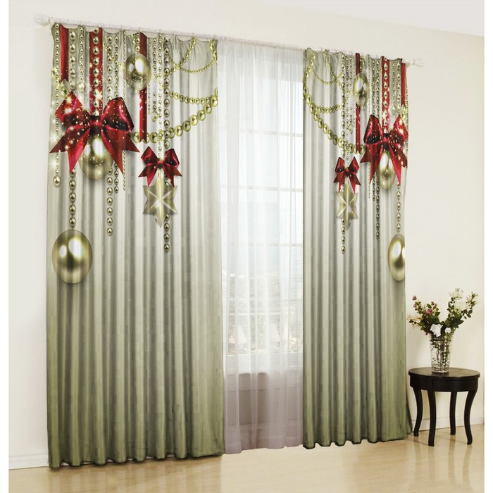 Комплект штор "Украшение", размер 145х267 см-2 шт., сатэн