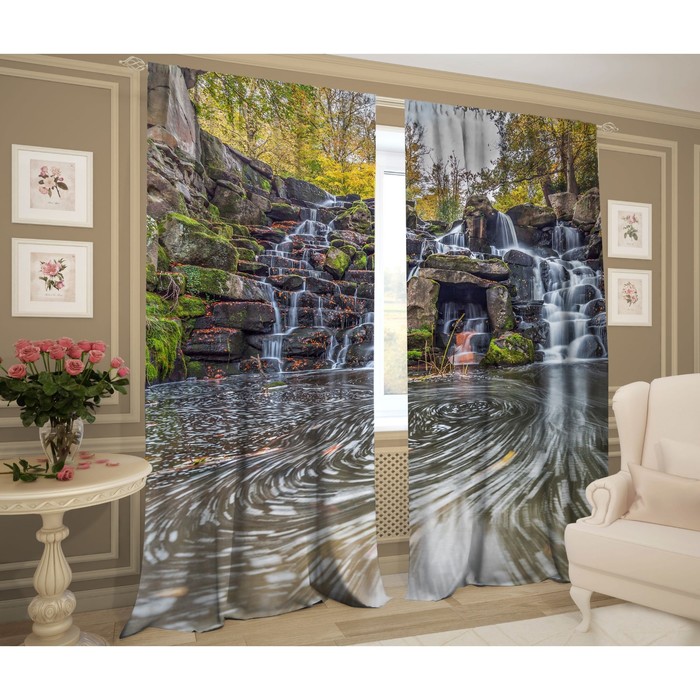 Комплект штор "Вихрь", размер 145х267 см-2 шт., сатэн