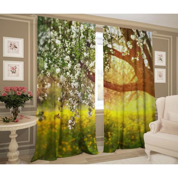 Комплект штор "Луч", размер 145х267 см-2 шт., сатэн