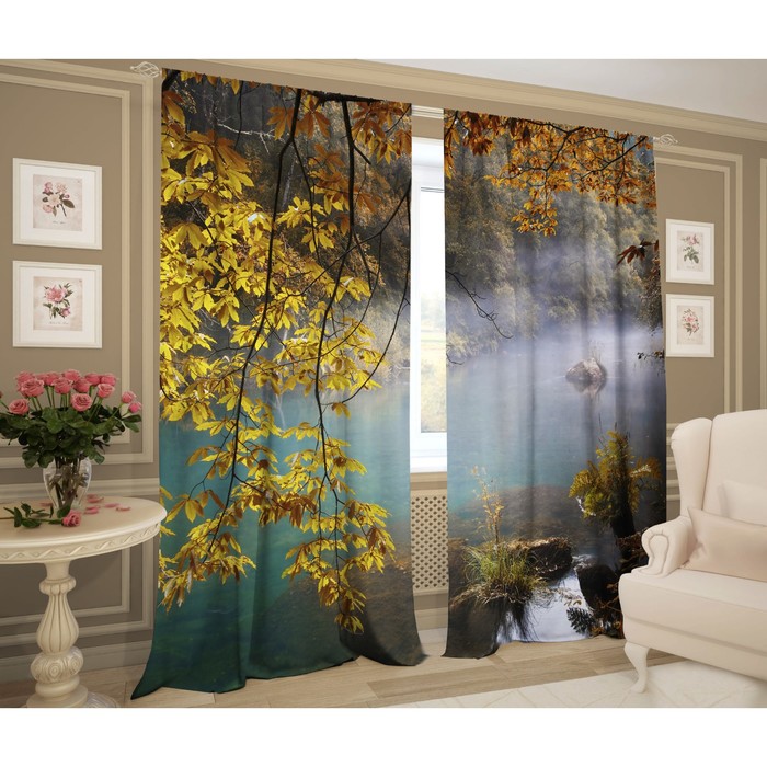 Комплект штор "Спокойствие", размер 145х267 см-2 шт., сатэн