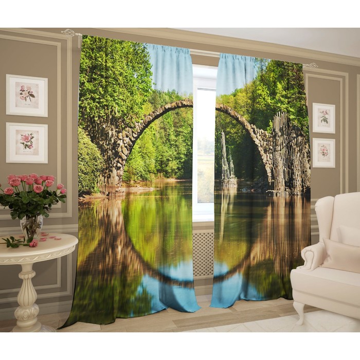 Комплект штор "Стоун", размер 145х267 см-2 шт., сатэн