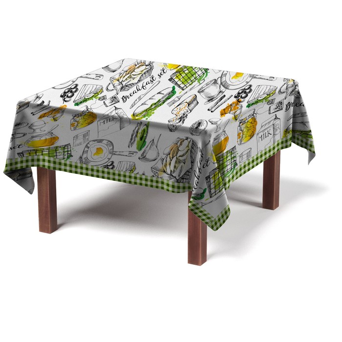 Скатерть "Доброе утро", размер 120х150 +/-3 см, габардин