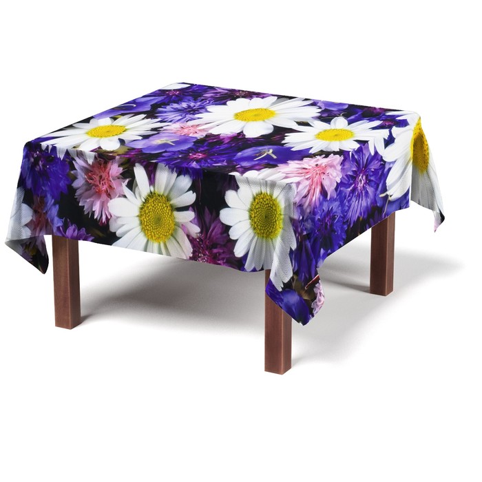 Скатерть "Летние цветы", размер 120х150 +/-3 см, габардин