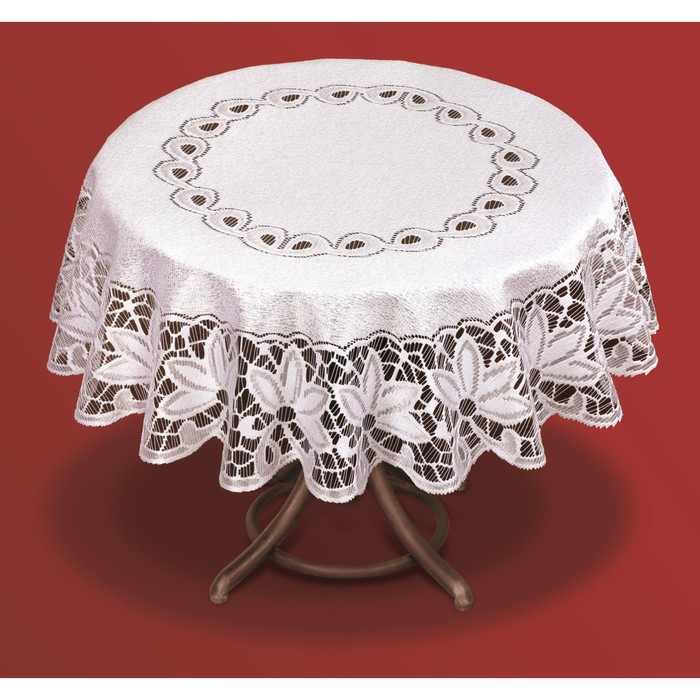 Скатерть круглая, диаметр 120 см, цвет белый 200813