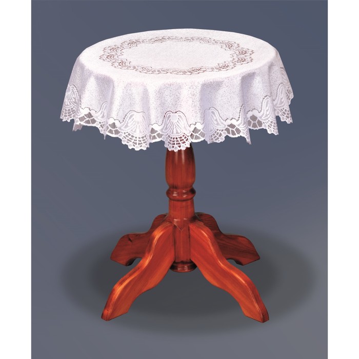 Скатерть круглая, диаметр 120 см, цвет белый