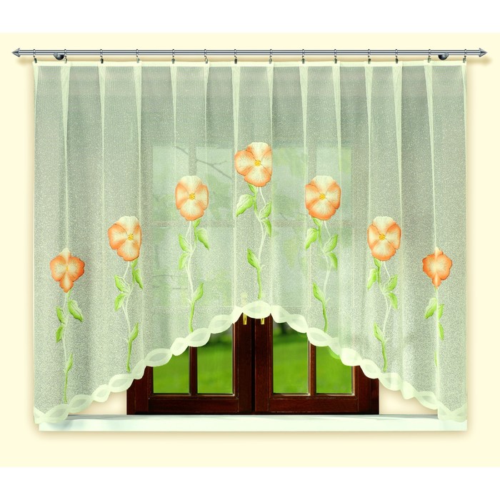 Гардина, размер 150х300 см, цвет крем