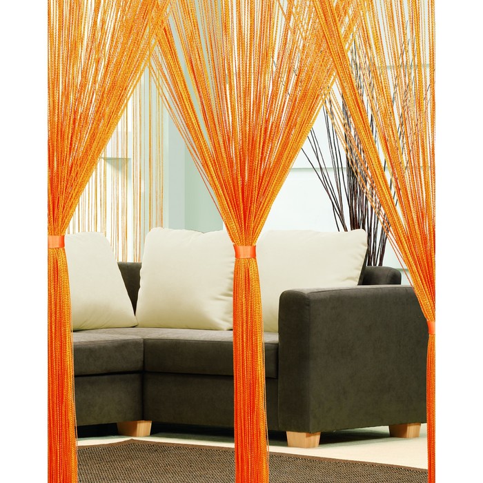 Гардина-лапша, размер 250х290 см, цвет оранжевый