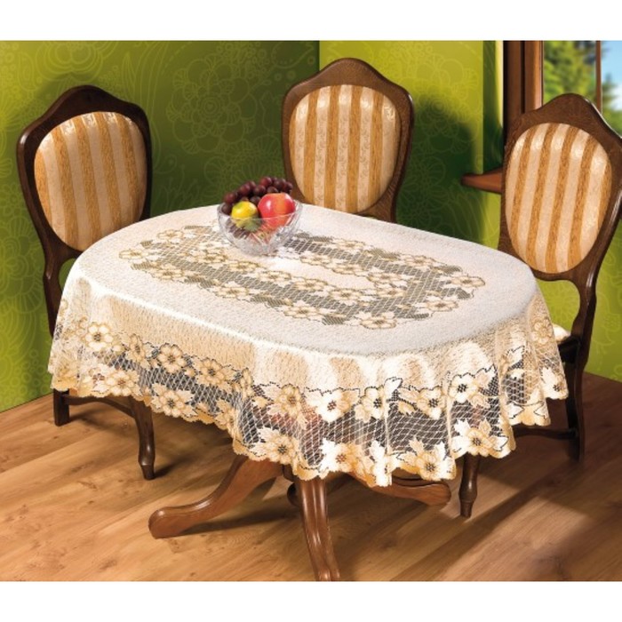 Скатерть круглая, диаметр 180 см, золото