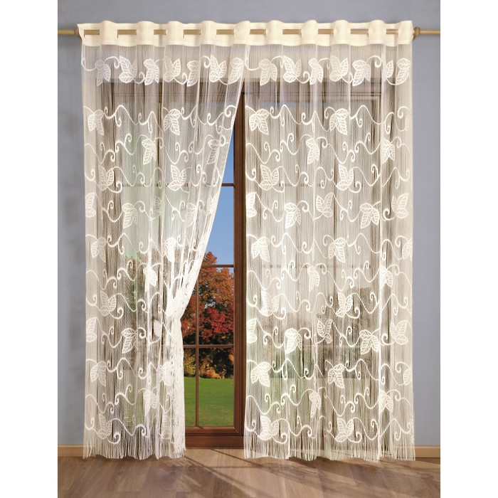 Гардина-лапша, размер 180х270 см, цвет кремовый