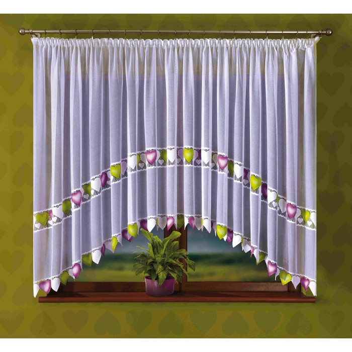 Гардина, размер 170х400 см, цвет белый