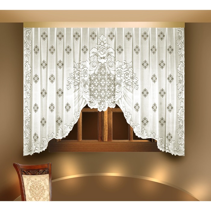 Гардина, размер 175х350 см, цвет белый