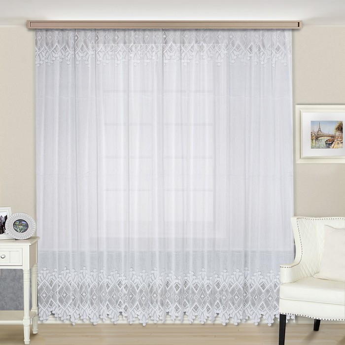 Тюль, размер 250х350 см, цвет белый