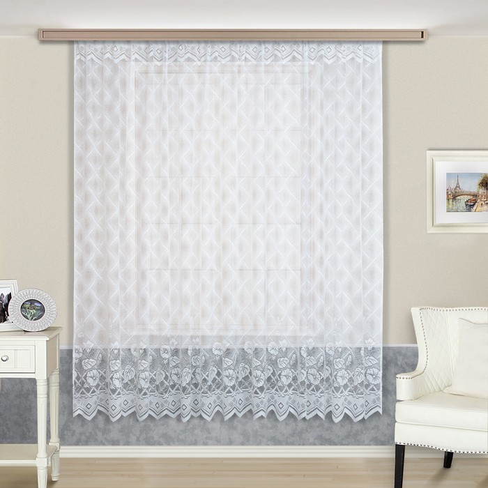 Тюль, размер 230х300 см, цвет белый