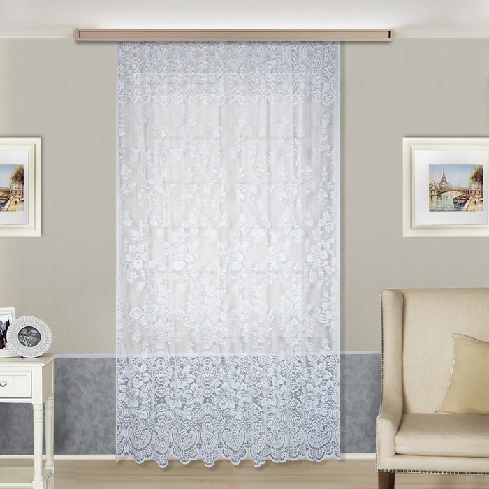 Тюль, размер 245х200 см, цвет белый