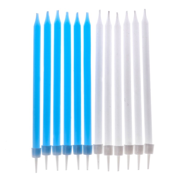 Cвечи тонкие в торт "С днем рождения" 12 шт.