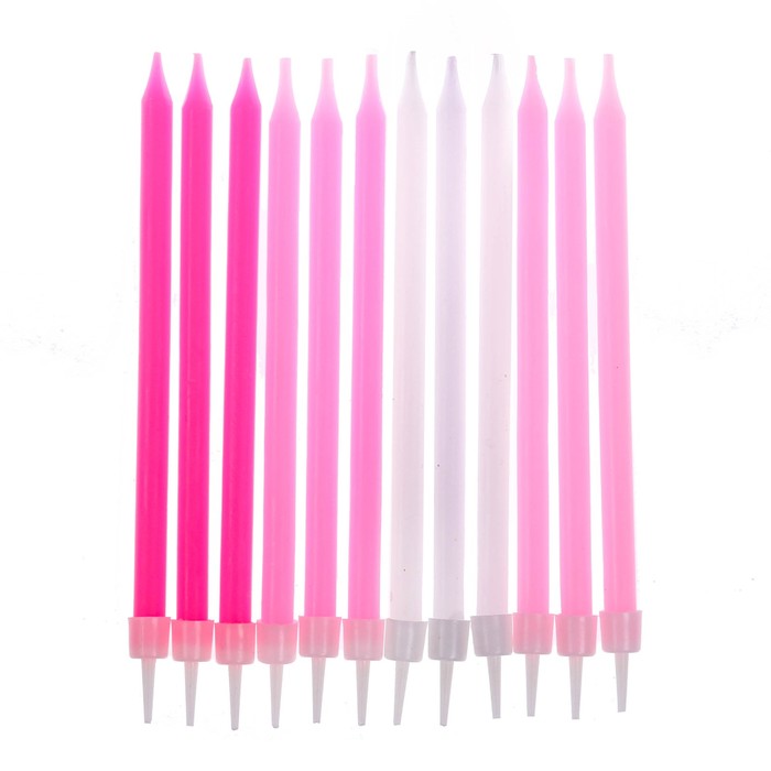 Cвечи тонкие в торт "1 годик" 12 шт.