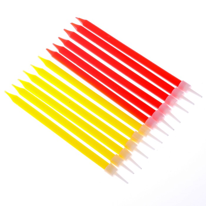 Cвечи тонкие в торт "С юбилеем!" 12 шт.