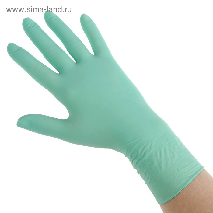 фото Медицинские перчатки нитриловые текстур benovy q, xs, зеленые, 50 пар