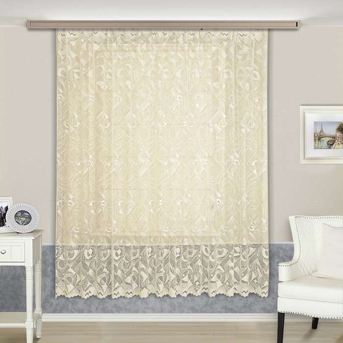 Тюль, размер 230х300 см, цвет кремовый