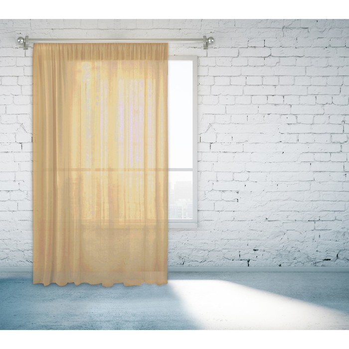 Тюль, размер 150х260 см, цвет тёмно-бежевый