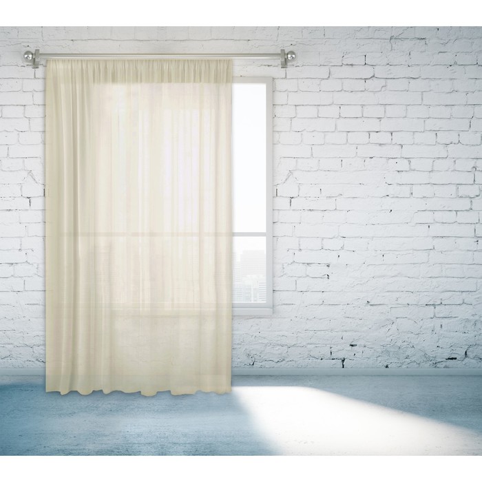 Тюль, размер 150х260 см, цвет светло-бежевый