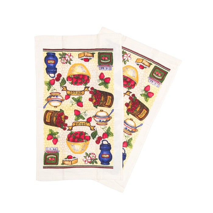 Полотенце кухонное, размер 38х63 см-2 шт.