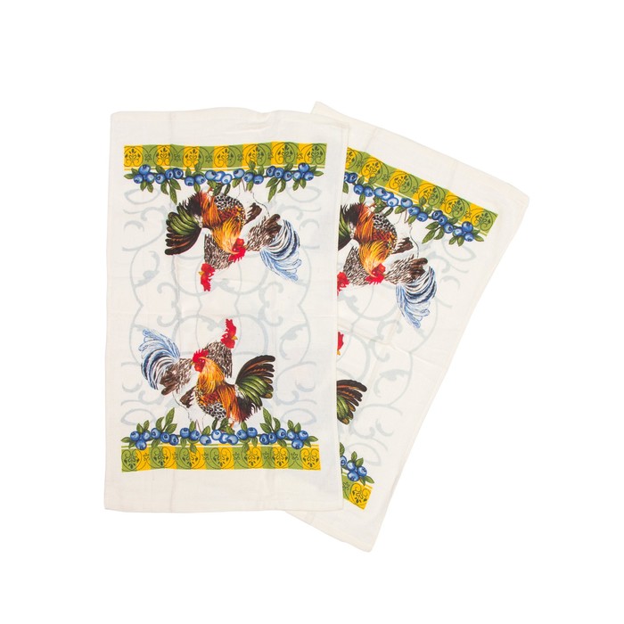 Полотенце кухонное, размер 38х63 см-2 шт.