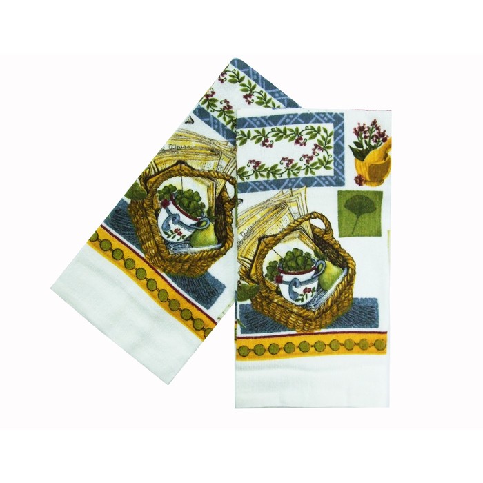 Полотенце кухонное, размер 38х63 см-2 шт.