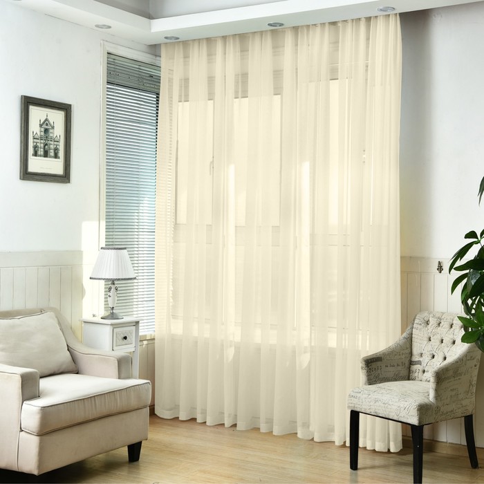 Тюль, размер 270х300 см, цвет шампань