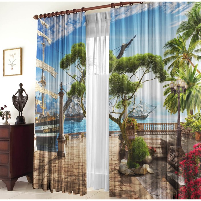 Комплект штор "Пристань", размер 150х270 см-2 шт., габардин