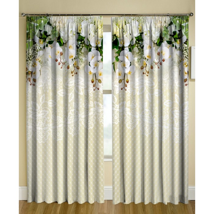 Комплект штор "Ажур", размер 150х270 см-2 шт., габардин