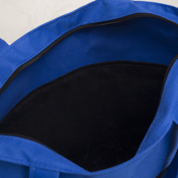 Сумка летняя, 1 отдел на молнии, наружный карман, цвет чёрный/васильковый