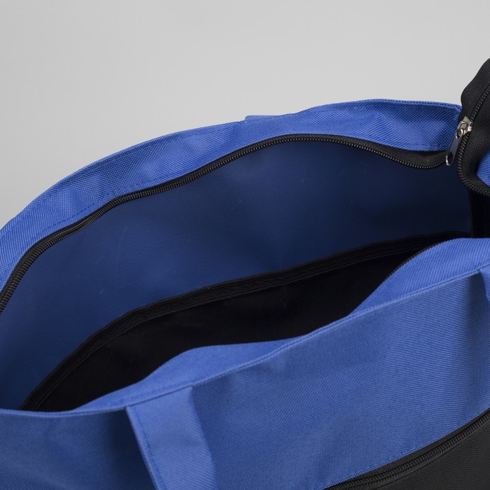 Сумка летняя, 1 отдел на молнии, наружный карман, цвет чёрный/васильковый