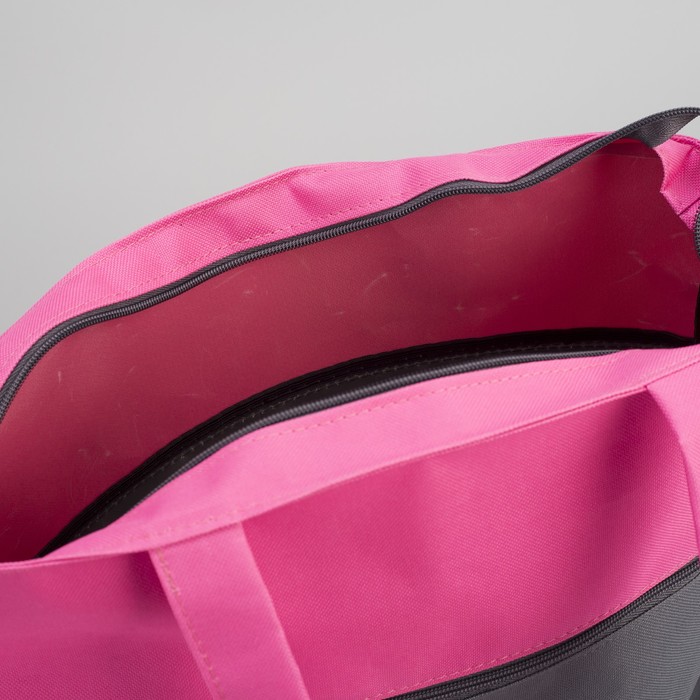 Сумка летняя, 1 отдел на молнии, наружный карман, цвет серый/розовый