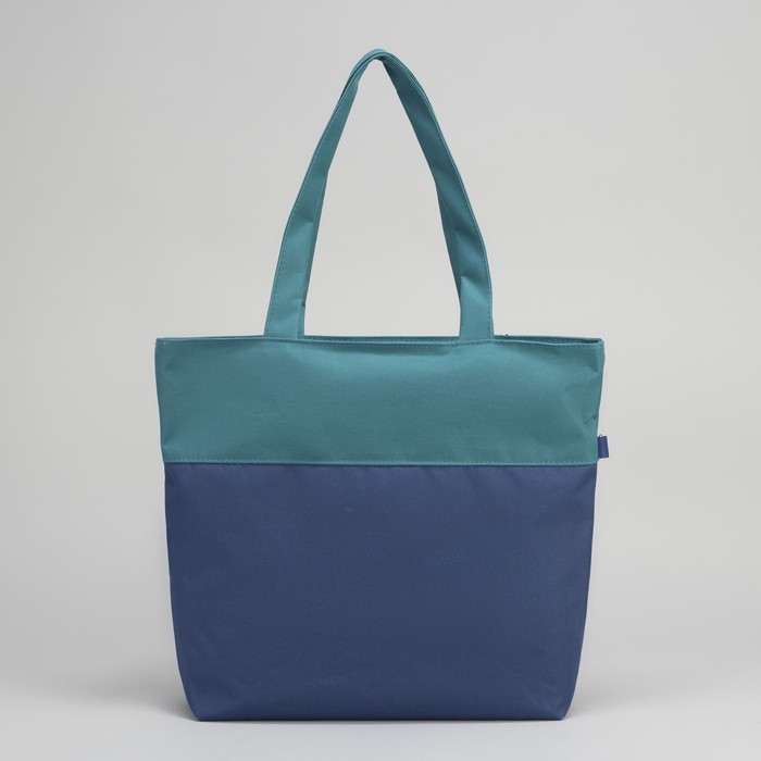 Сумка летняя, 1 отдел на молнии, наружный карман, цвет синий/морской