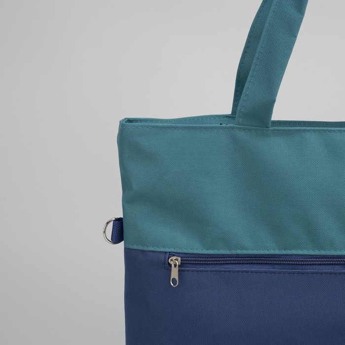 Сумка летняя, 1 отдел на молнии, наружный карман, цвет синий/морской