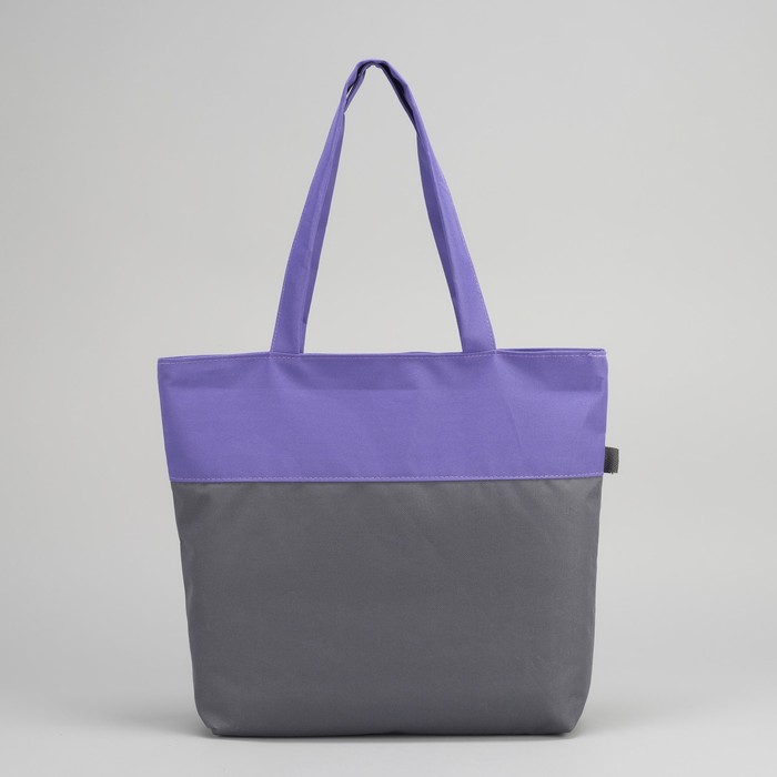 Сумка летняя, 1 отдел на молнии, наружный карман, цвет серый/сиреневый