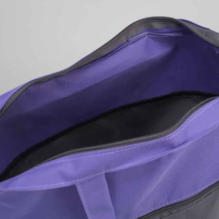 Сумка летняя, 1 отдел на молнии, наружный карман, цвет серый/сиреневый