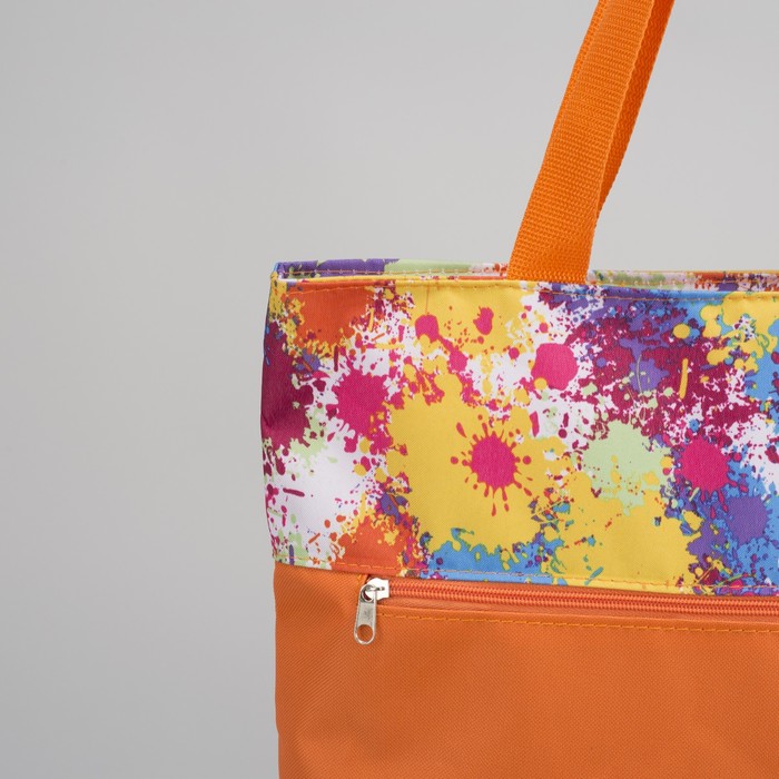 Сумка летняя "Акварель", 1 отдел на молнии, наружный карман, цвет оранжевый