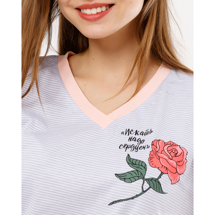 Сорочка женская 2836-0 (572326) цвет полоска на белом, р-р 50 (XL)