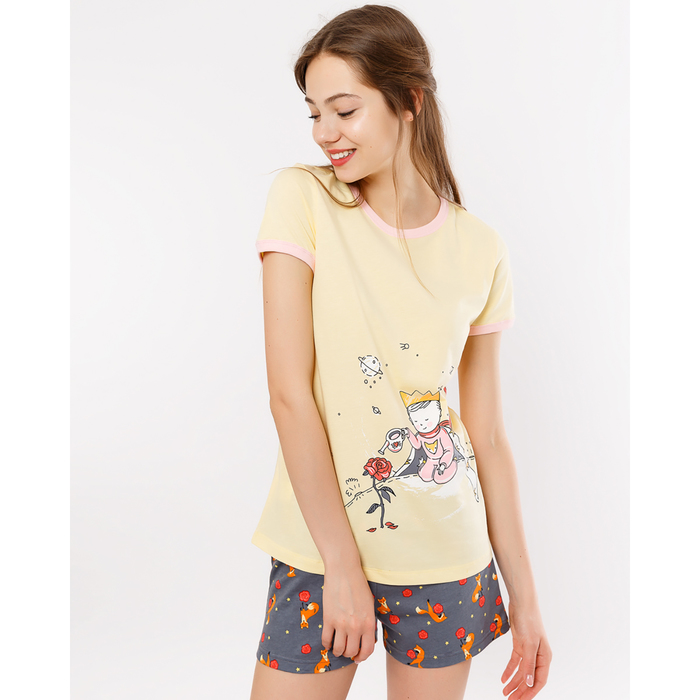 Комплект женский (джемпер, шорты) 2817-0 (592301) цвет желтый, р-р 44 (S)