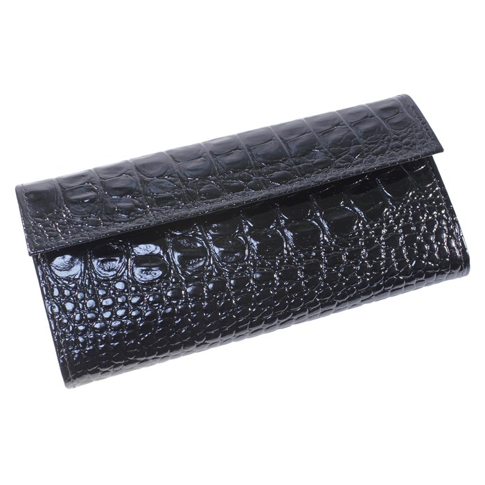 Кошелёк жен., кнопка, н/к, цвет чёрный кайман Пр952-61
