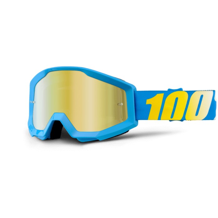 Очки кросс 100% Strata Cyan, Mirror Gold Lens