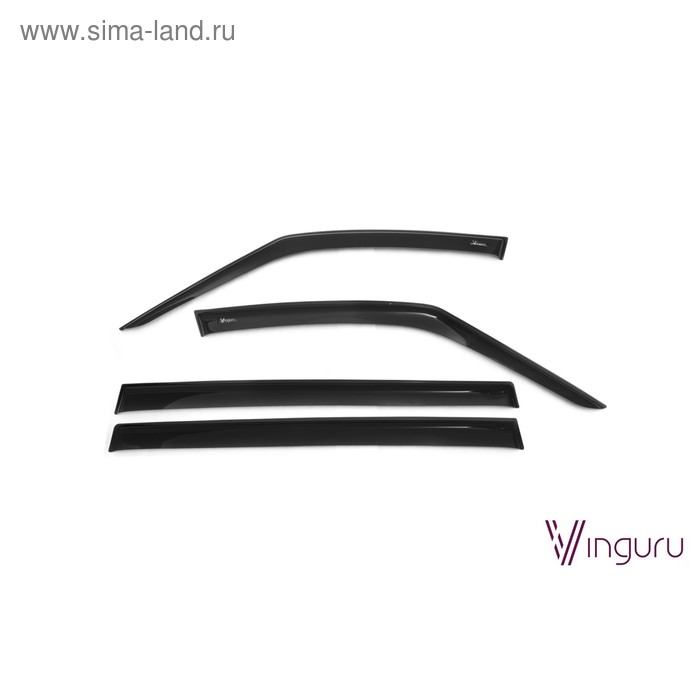 Ветровики Vinguru для Opel Zafira C Tourer 2012-2015, минивен, накладные, скотч, акрил, 4 шт