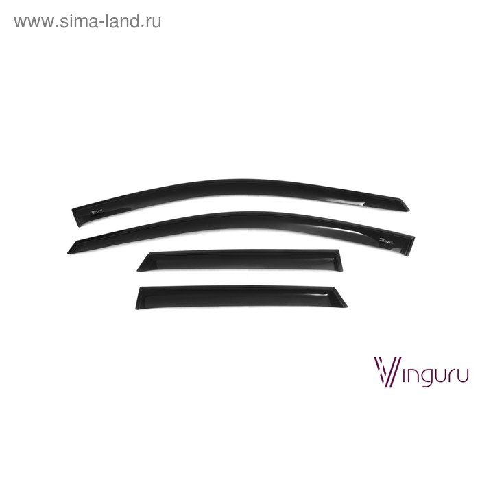 Ветровики Vinguru для Renault Kaptur 2016-2016, накладные, скотч, акрил, 4 шт