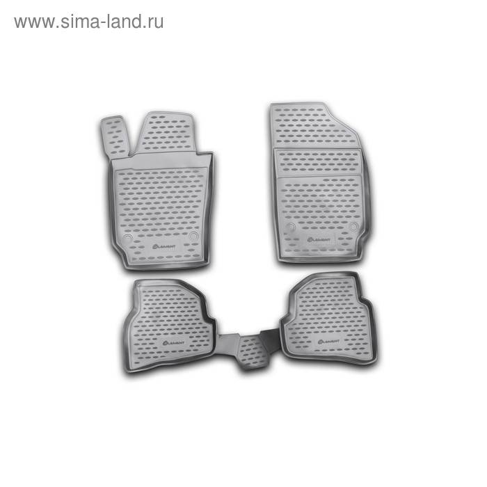 Коврики в салон VW Polo V 12/2009-2016, 4 шт.хб. (полиуретан) коврики в салон vw golf vi 04 2009 2016 4 шт полиуретан серые