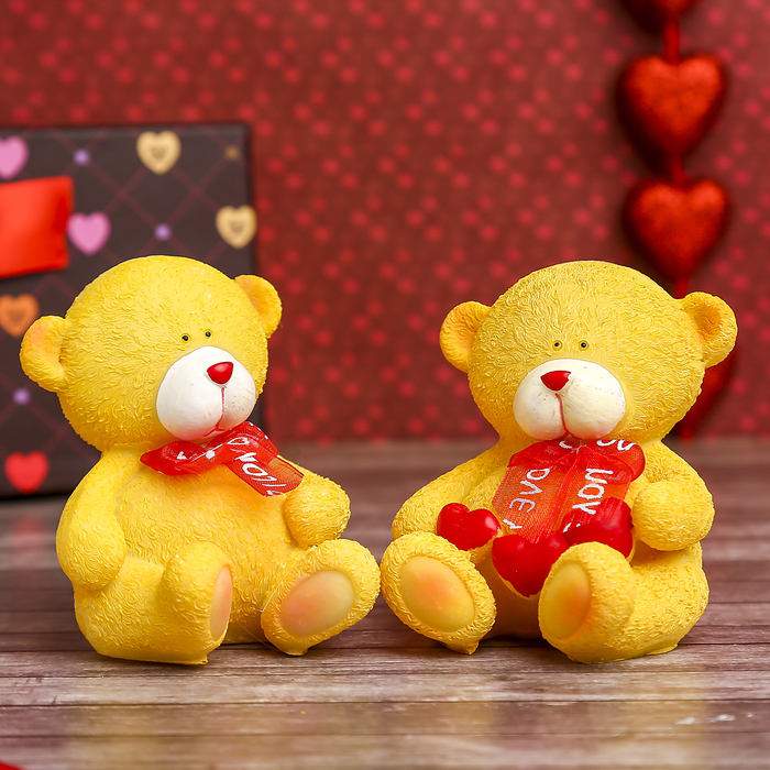 Сувенир "Мишка с бантиком и сердцем", МИКС