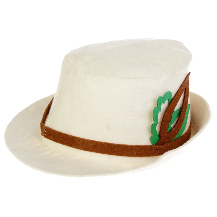 Шапка банная "Робин Гуд", фетр, белая