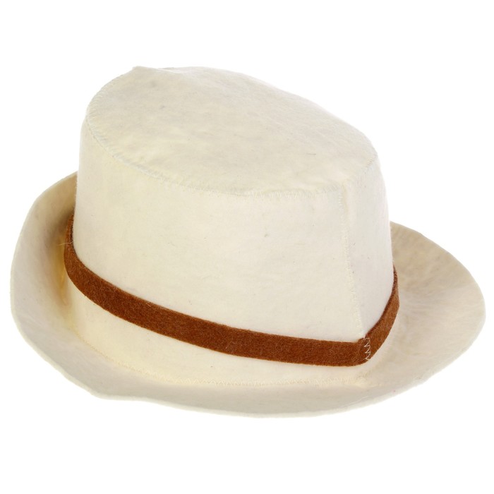 Шапка банная "Робин Гуд", фетр, белая