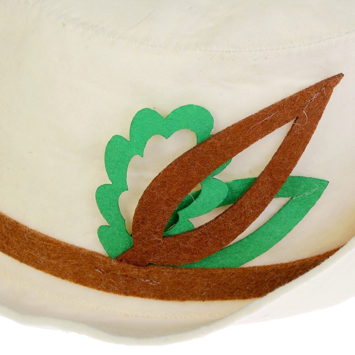 Шапка банная "Робин Гуд", фетр, белая